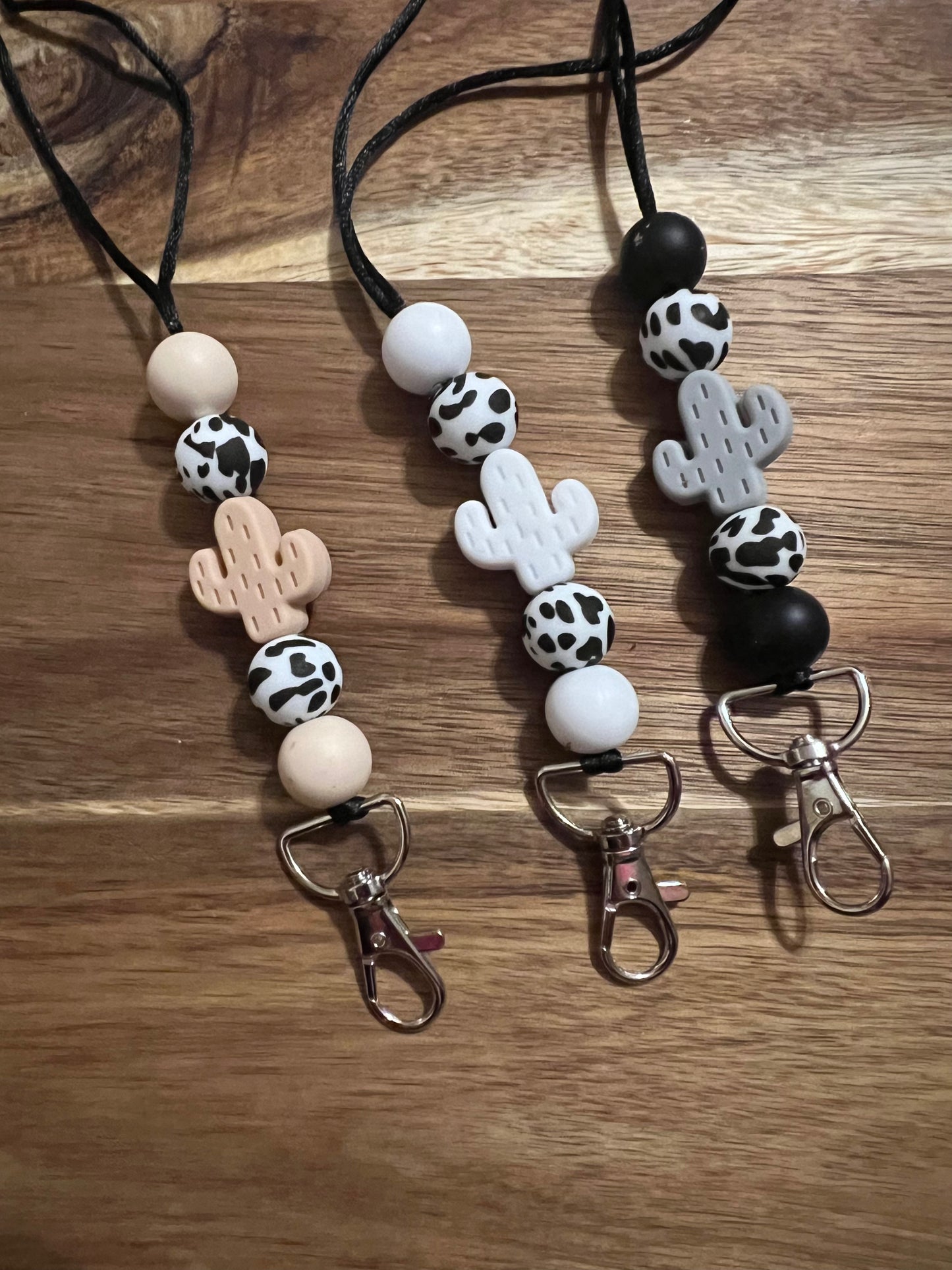 Cactus Silicone Beaded Lanyard