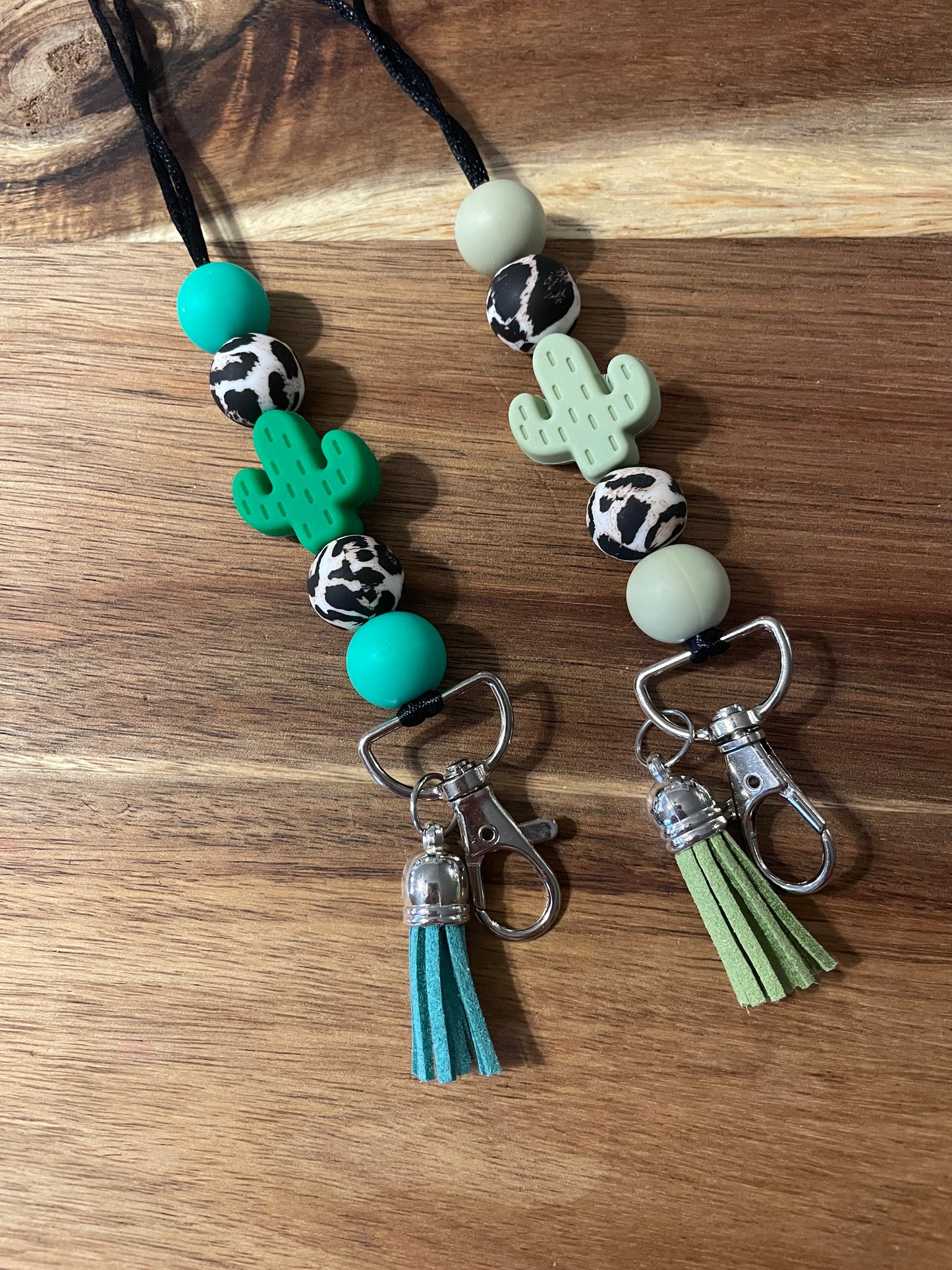 Cactus Silicone Beaded Lanyard