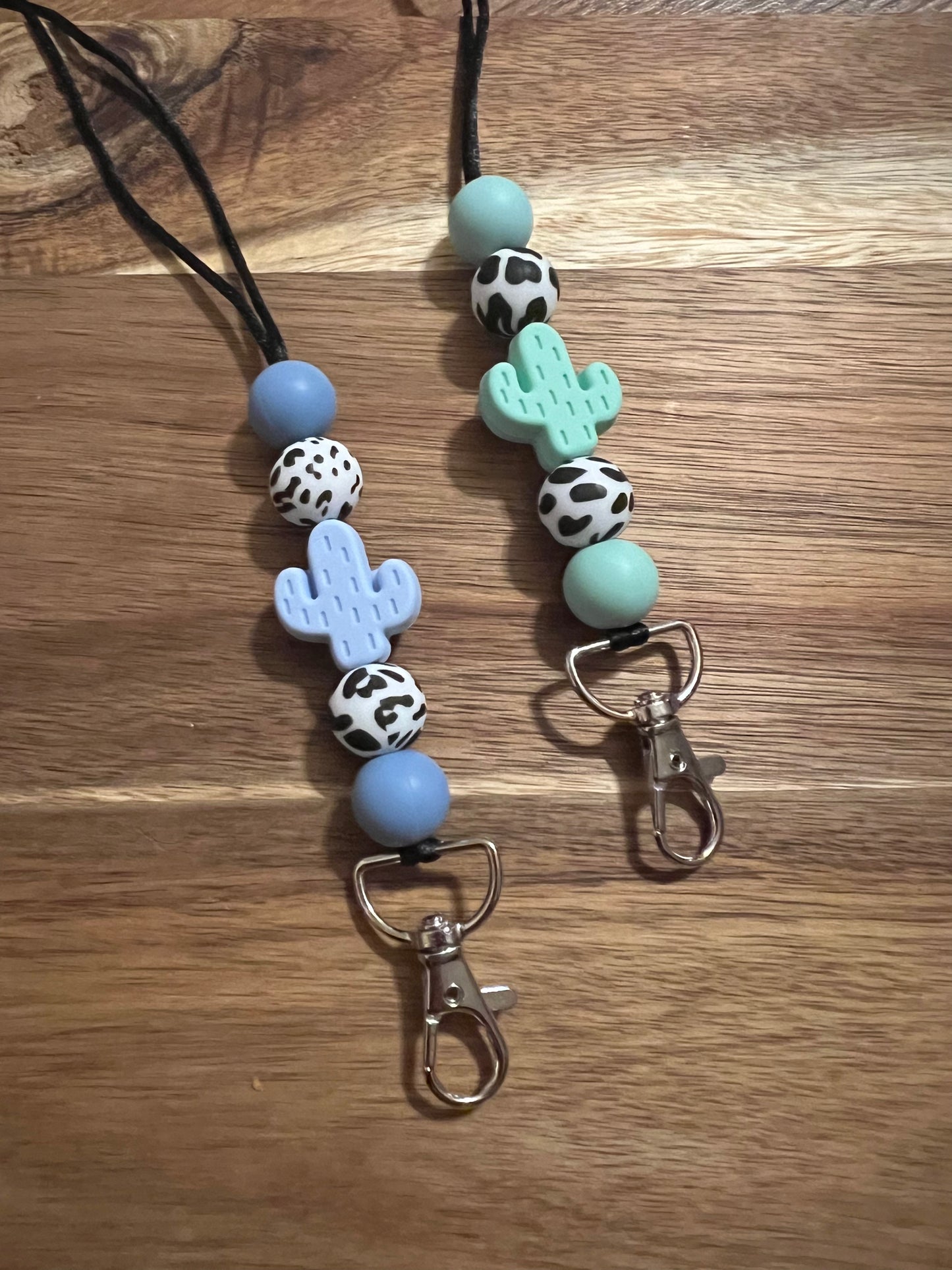 Cactus Silicone Beaded Lanyard