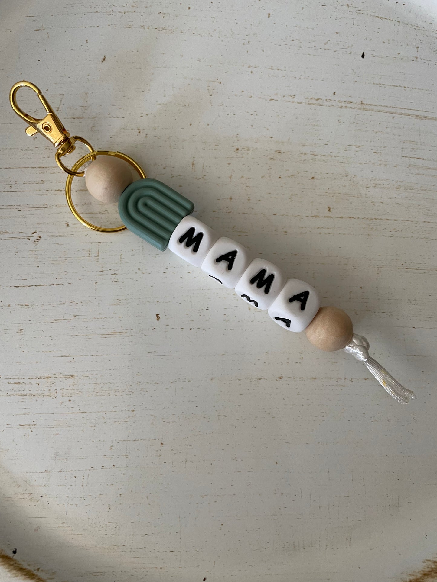 Mama Rainbow Silicone Keychain